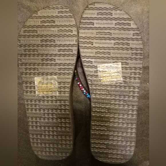 Yellow Box - NWT Wedge Style Slippers, Multi Colored Beads,Leather Upper Straps - Picture 4 of 6